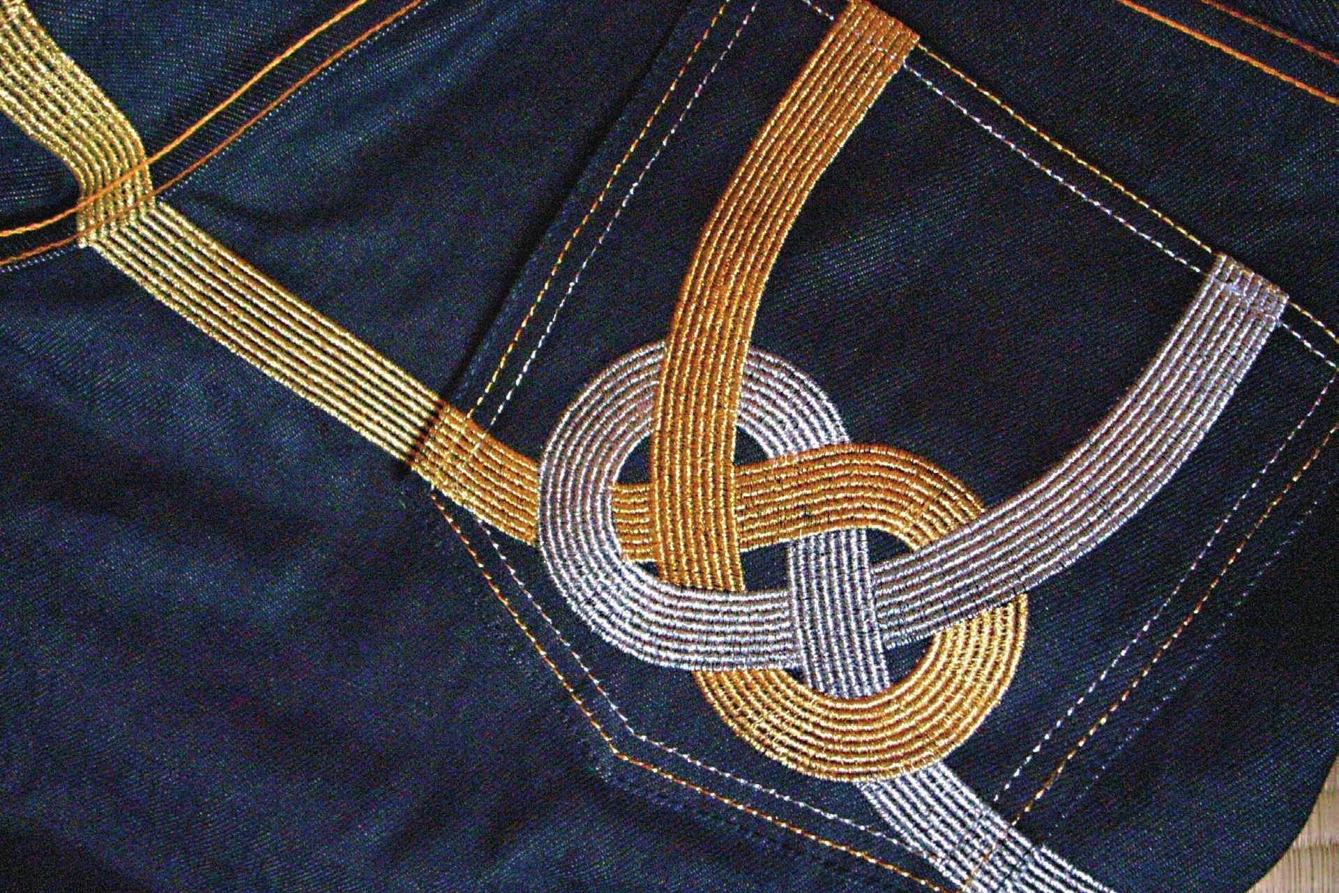 Gold and silver selfedge on The Year of… denim